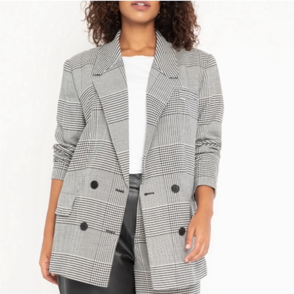 Eloquii Blazer Jacket in Houndstooth Size 26/28 with Pockets - Picture 11 of 11